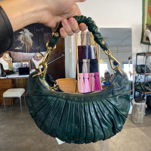 Shoulder Bag "LUNA" in dark green - Picture 6 of 7